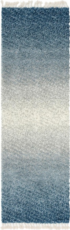 Kyle · Gradient Shag Rug, blue and ivory
