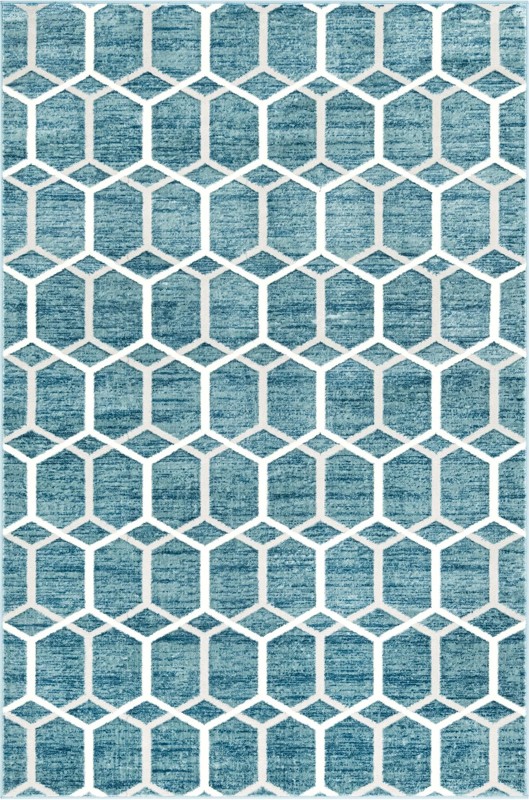 6' x 9' Babcock · Geometric rug, blue