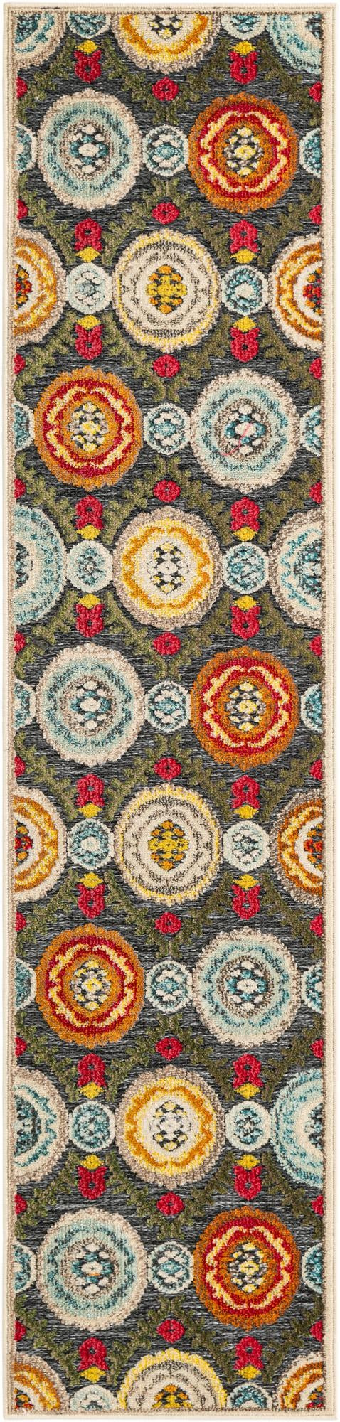 2' x 8' Quincy · Geometric Outdoor Rug, gray