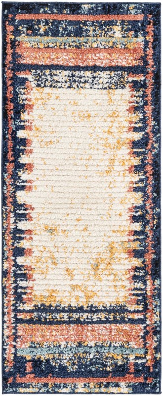 2' x 5' Cardew · Border rug, multi