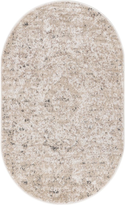 Priestley · Distressed medallion rug, beige and gray