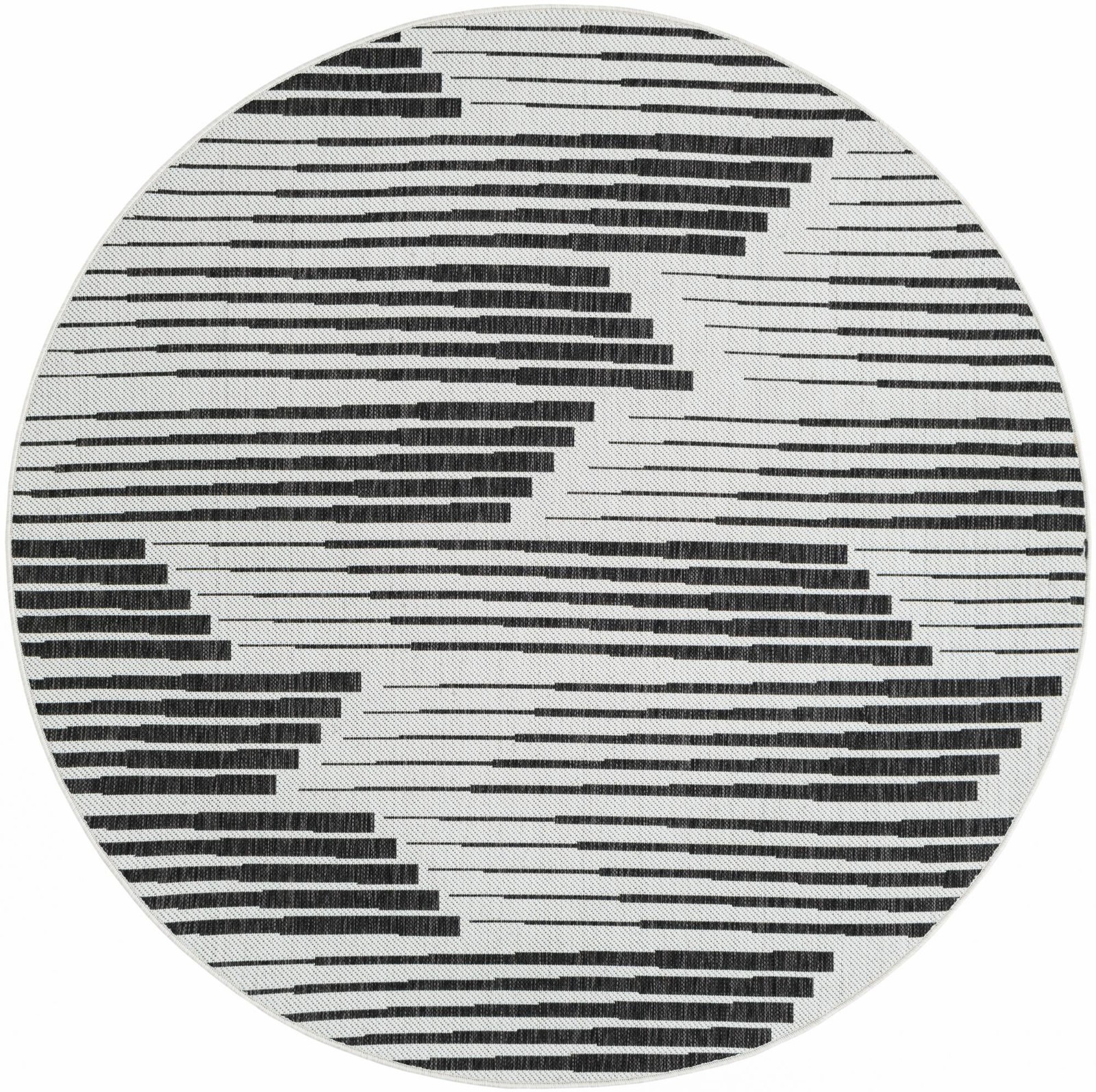 6' 1 x 6' 1 Flax · Abstract Outdoor Rug, black and white