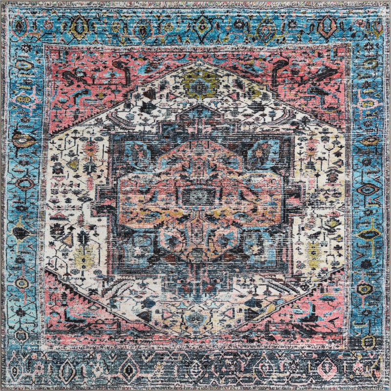 7' 10 x 7' 10 Balmer · Border rug