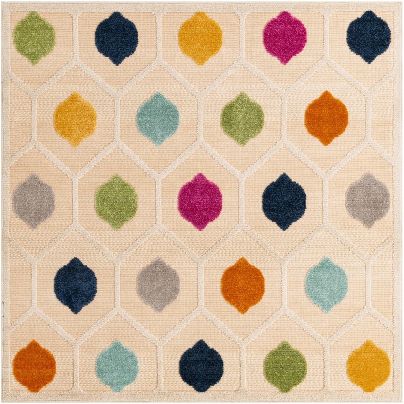 5' 3 x 5' 3 Raleigh · Geometric Outdoor Rug, beige
