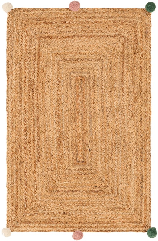 2' x 3' 1 Godwin · Border Wool Braided Jute Rug, multi