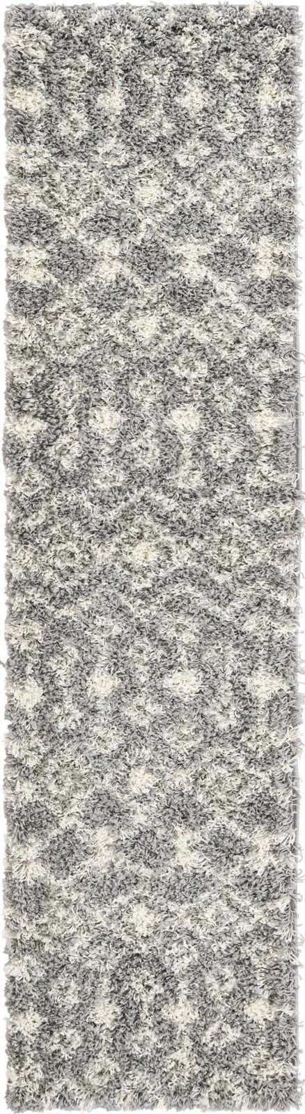 2' x 8' Bayley · Diamond Shag Rug, gray