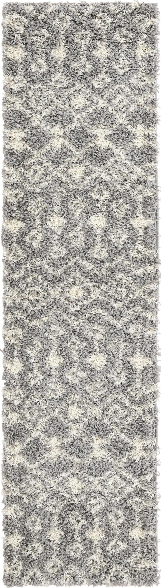 2' x 8' Bayley · Diamond Shag Rug, gray