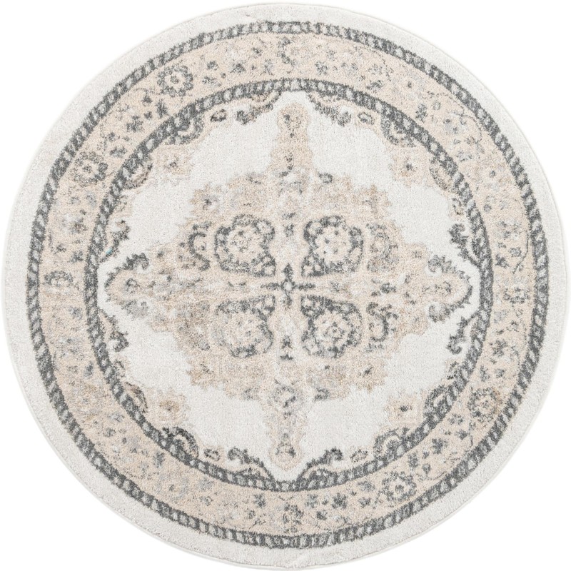 Selby · Medallion rug, ivory and gray