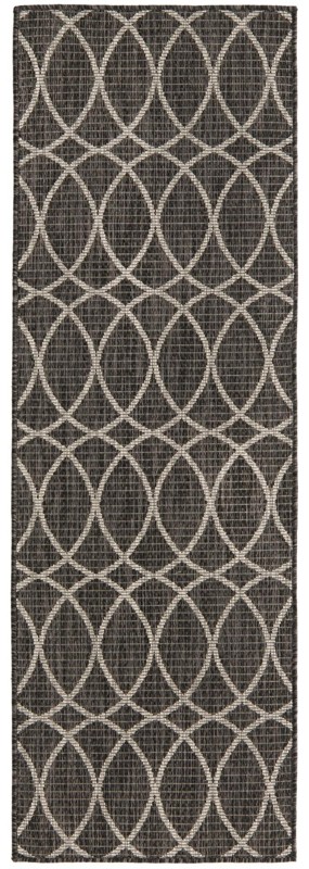 2' x 6' Atkins · Geometric Outdoor Rug, charcoal