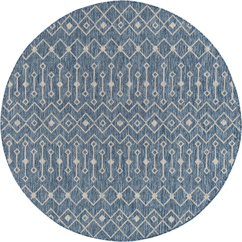 6' x 6' Kearney · Diamond Outdoor Rug, blue