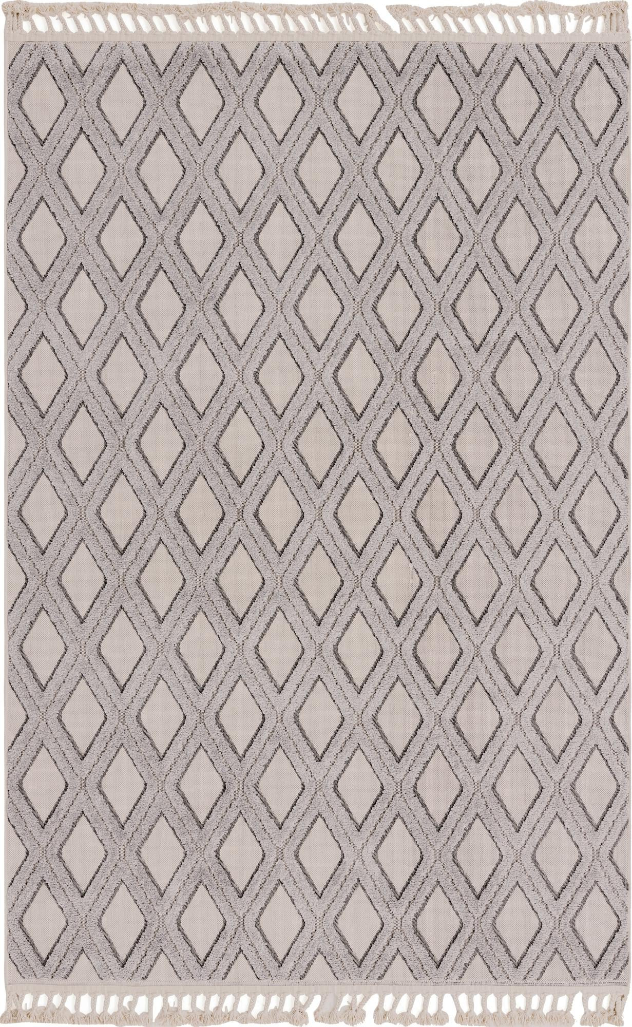 6' x 9' Goshen · Diamond rug, sandy beige and gray