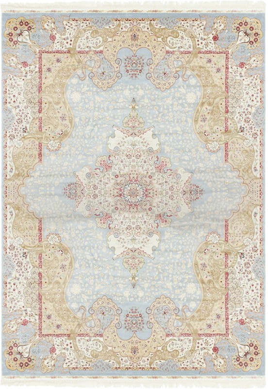 9' 2 x 12' 6 Breckin · Border rug, blue