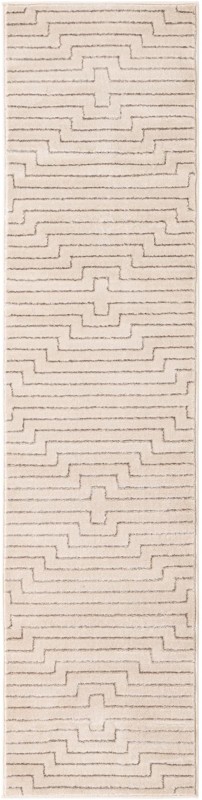 Cottonwood · Geometric maze rug, silver and cream