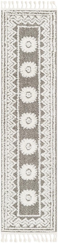 2' x 8' Carlin · Border rug, gray