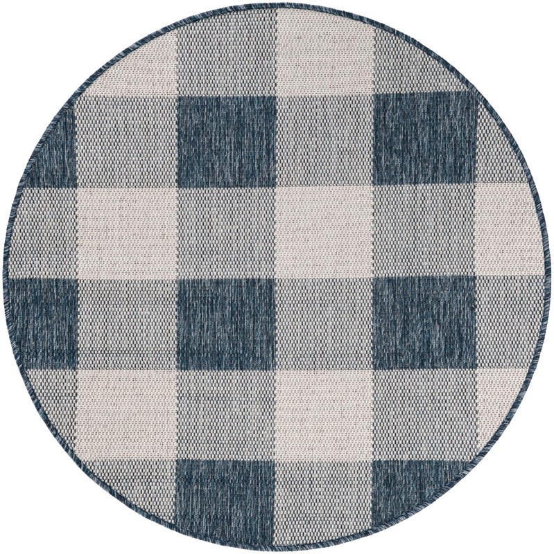 3' x 3' Ramona · Checkered Outdoor Rug, blue