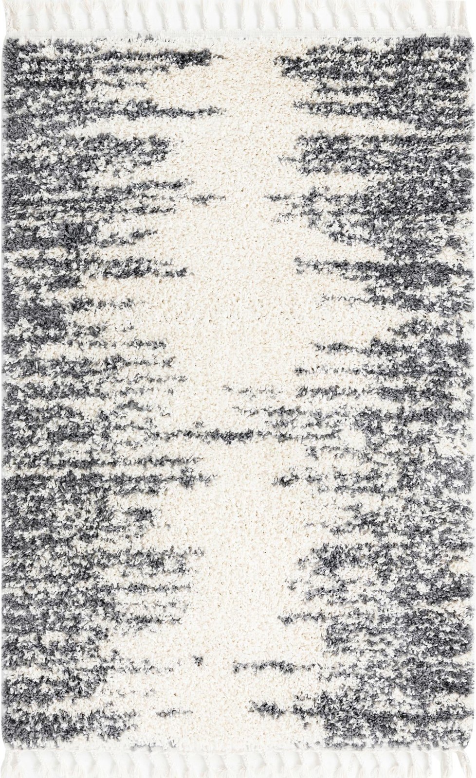 4' x 6' Felton · Abstract Shag Rug, white