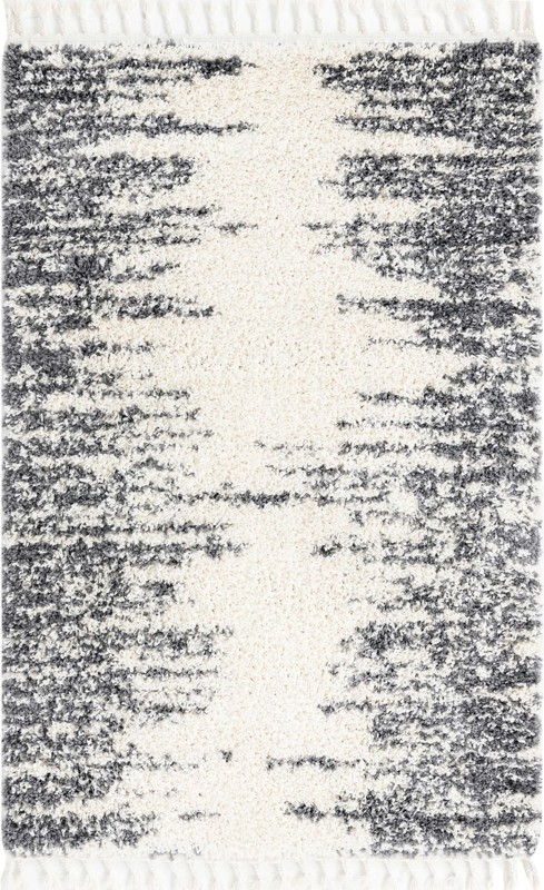 4' x 6' Felton · Abstract Shag Rug, white