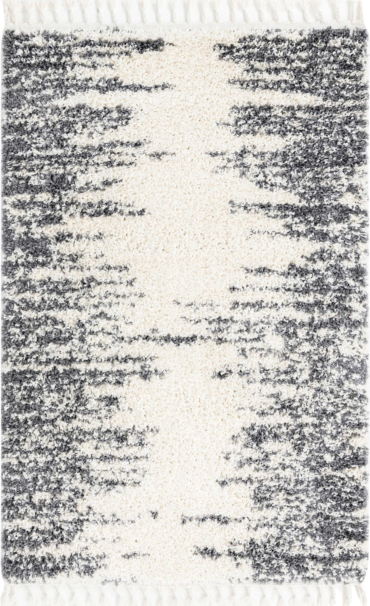 4' x 6' Felton · Abstract Shag Rug, white