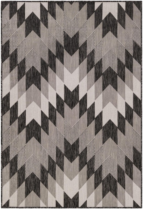 Morrell · Chevron Outdoor Rug, black and white