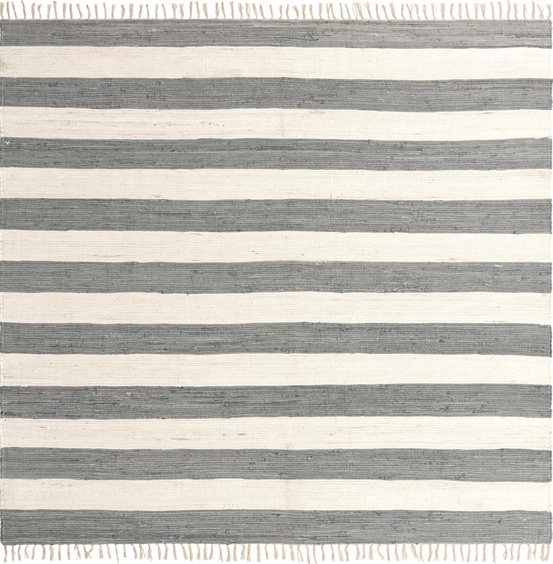 10' x 10' Flagstaff · Striped Chindi Rug, gray