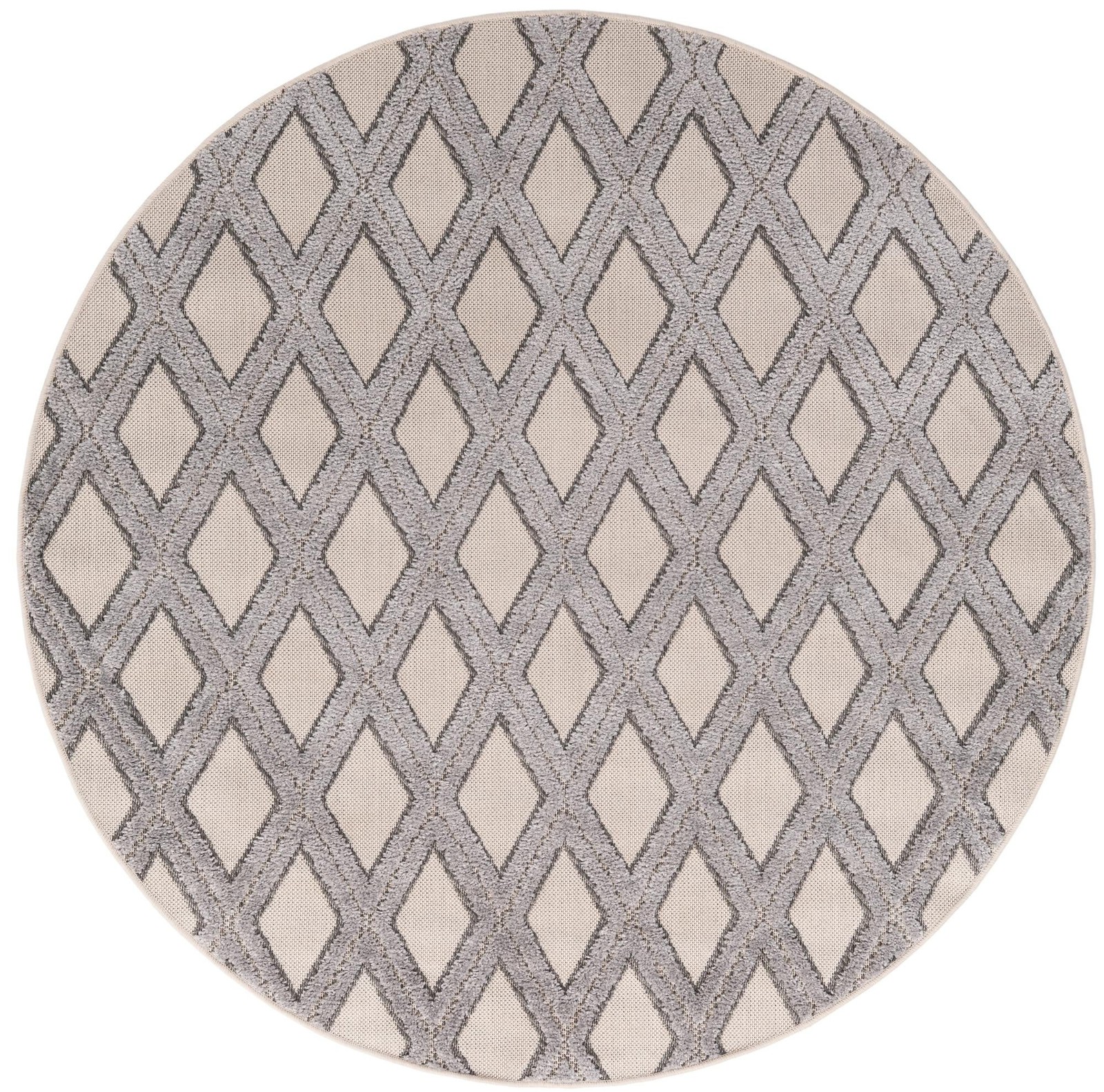 5' 3 x 5' 3 Goshen · Diamond rug, sandy beige and gray