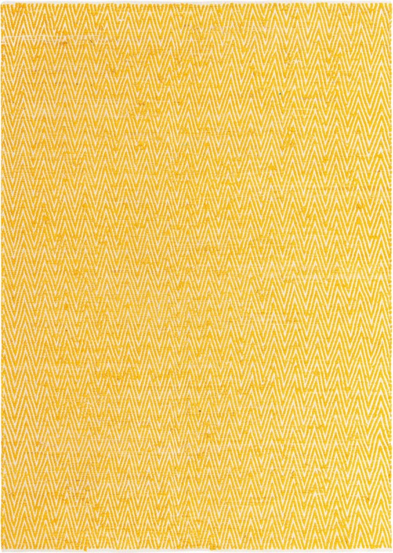 8' x 11' Hopkins · Chevron Chindi Rug, yellow and ivory