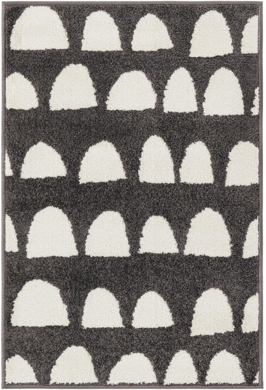 2' 2 x 3' Halloran · Dotted arches rug, gray and ivory
