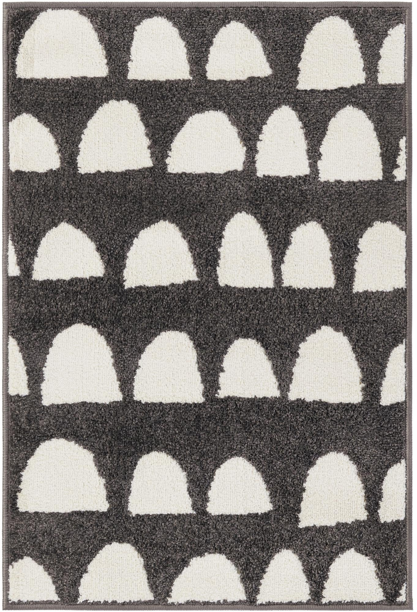 2' 2 x 3' Halloran · Dotted arches rug, gray and ivory