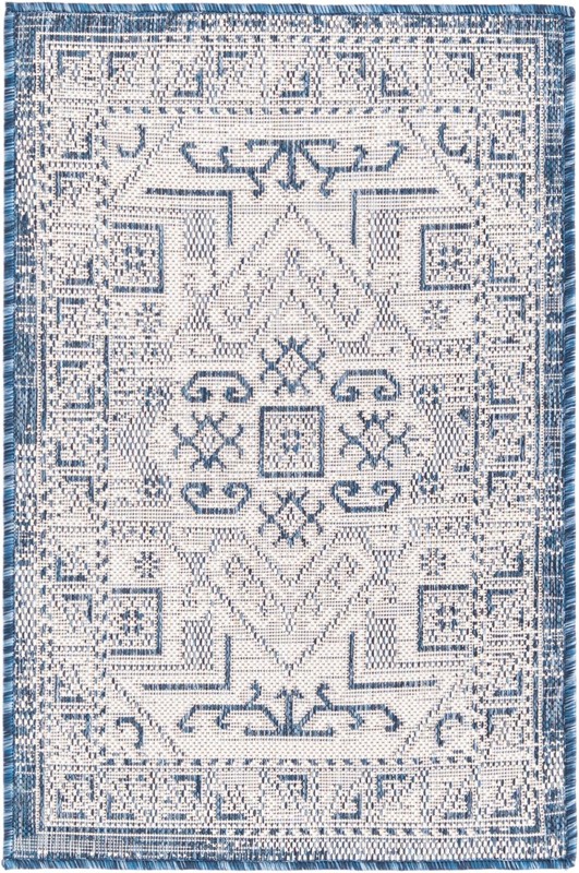 2' x 3' Estuary · Border Outdoor Rug, blue