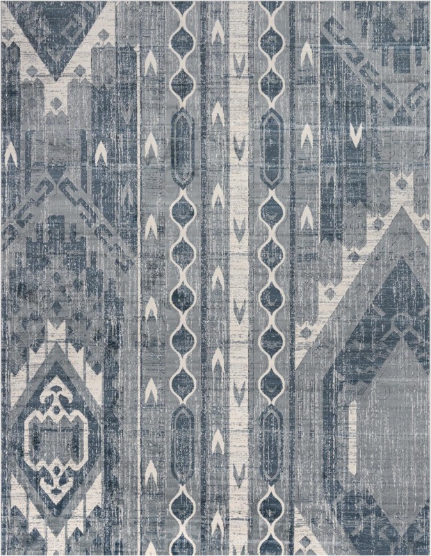 10' x 13' Cardinal · Geometric rug, blue
