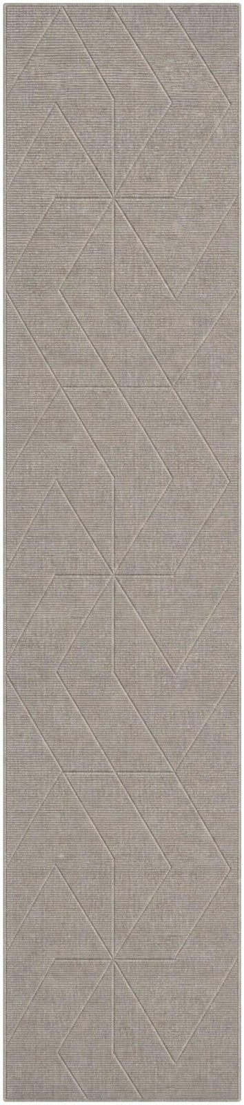 2' 7 x 12' Cowan · Geometric line Wool Rug, steel gray