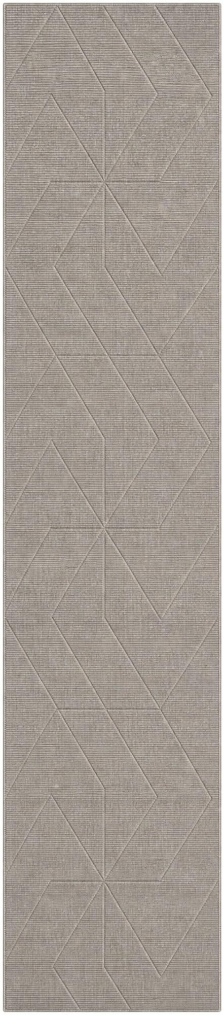 2' 7 x 12' Cowan · Geometric line Wool Rug, steel gray
