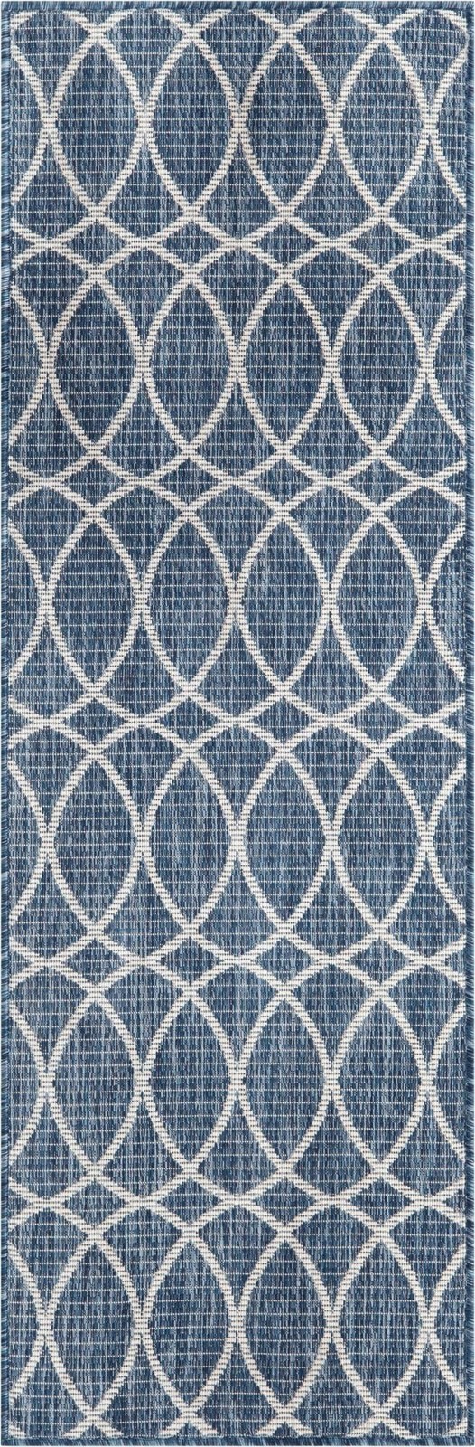 2' x 6' Atkins · Geometric Outdoor Rug, blue