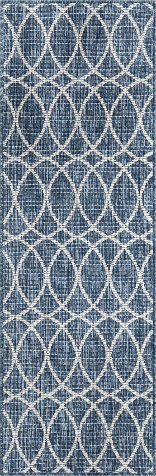 2' x 6' Atkins · Geometric Outdoor Rug, blue