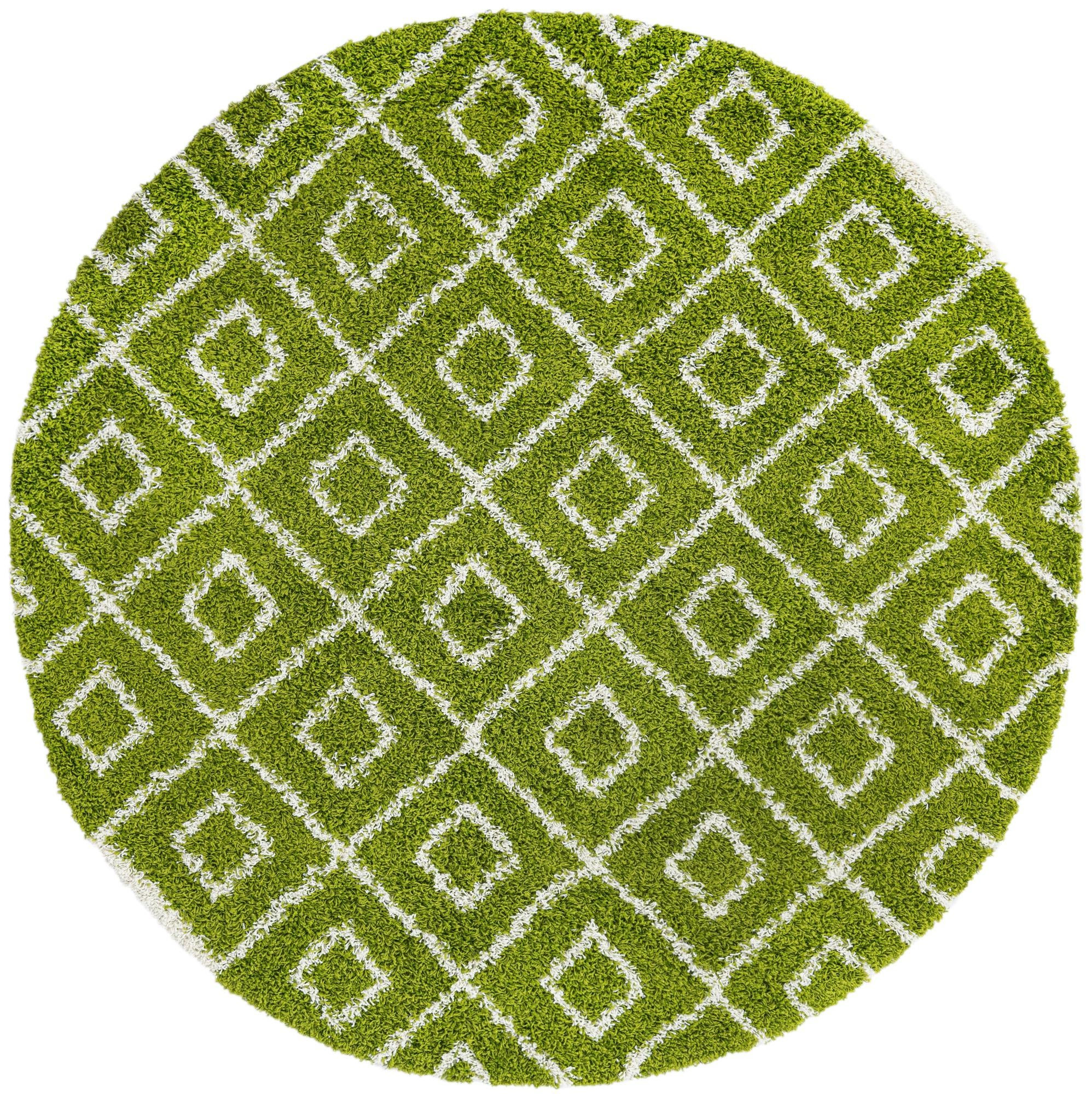 7' 10 x 7' 10 Brock · Geometric Shag Rug, green
