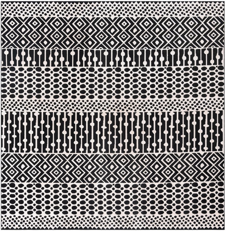 Wigmore · Geometric striped rug, black and white