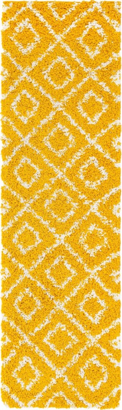 2' x 7' Brock · Diamond Shag Rug, yellow