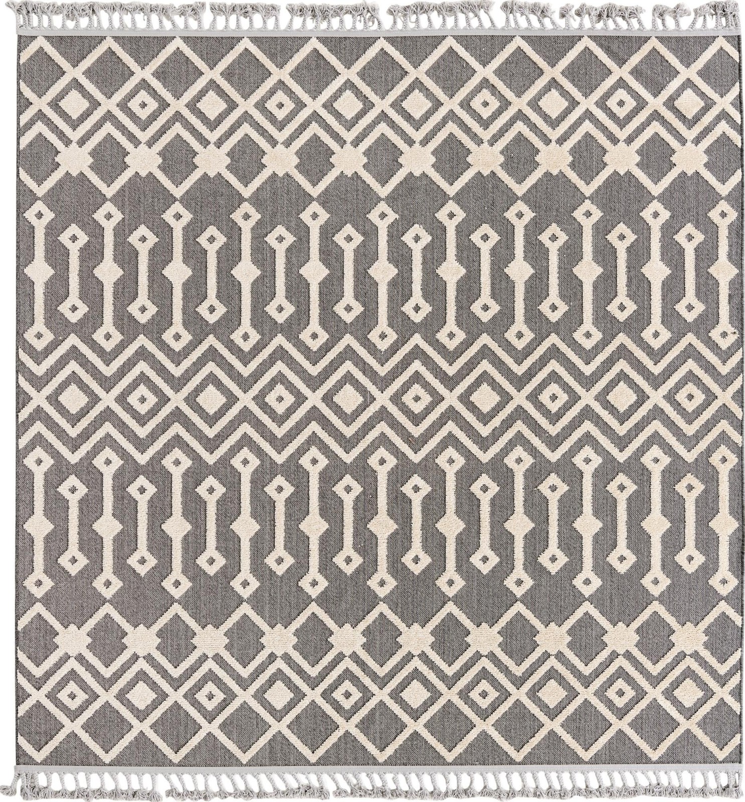 7' 10 x 7' 10 Rothwell · Diamond rug, charcoal