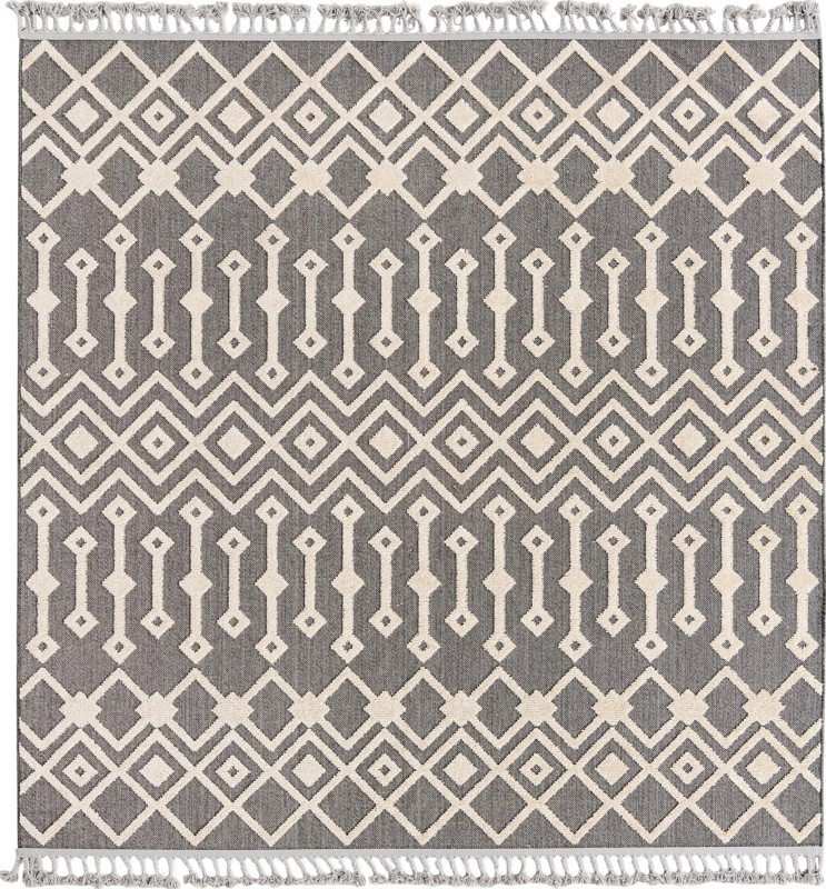 7' 10 x 7' 10 Rothwell · Diamond rug, charcoal