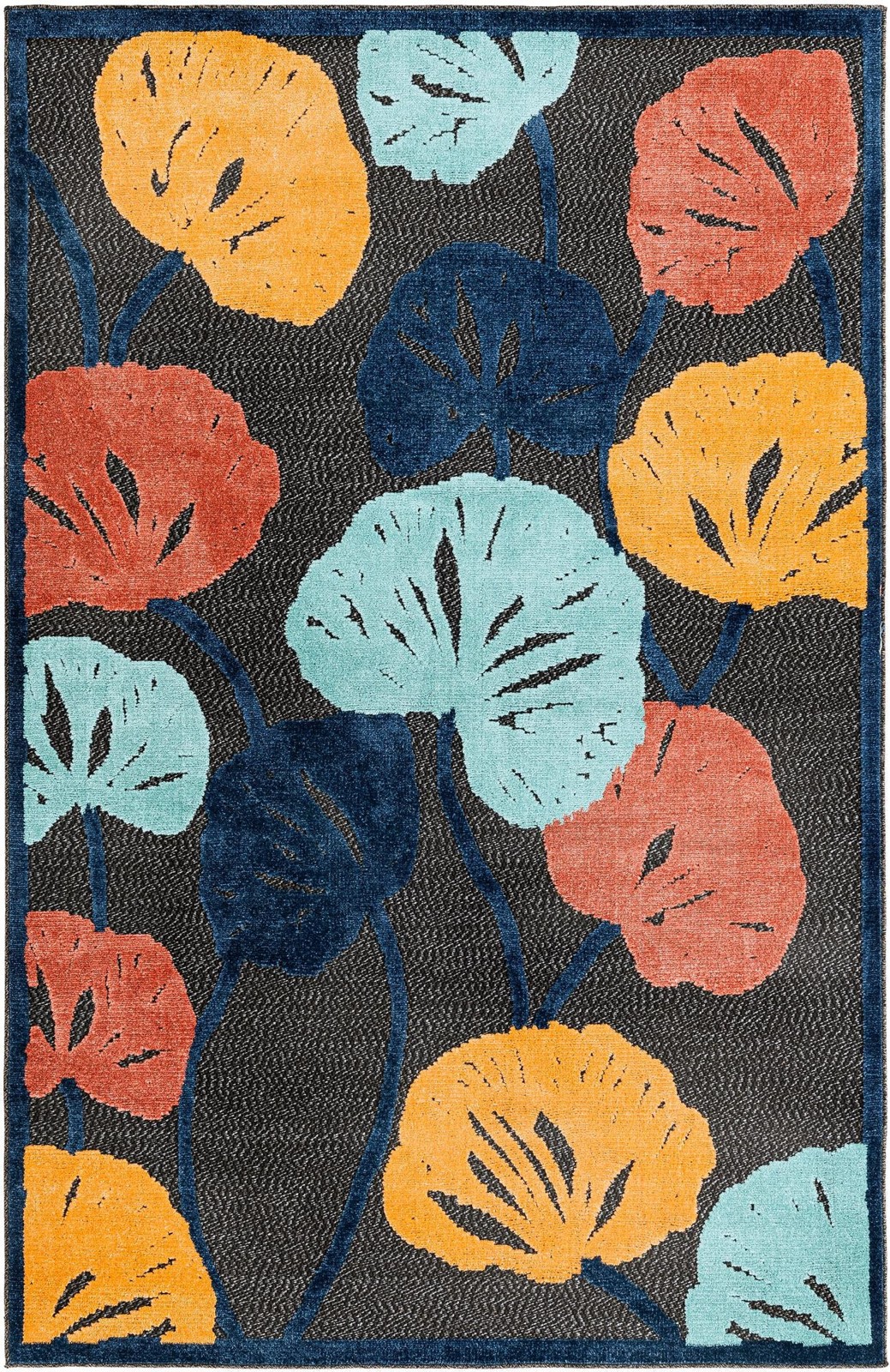 5' 3 x 8' Slade · Floral / botanical Outdoor Rug, charcoal