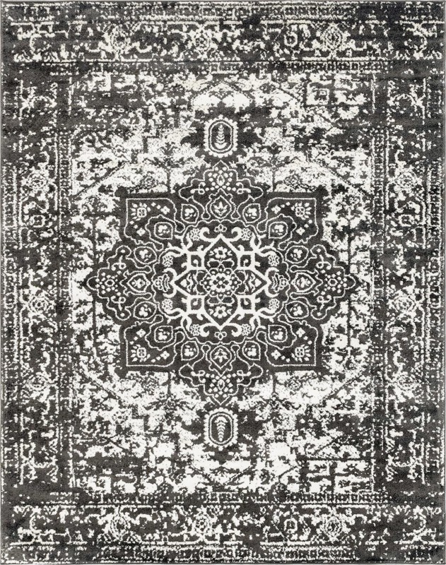 7' 10 x 10' Birch · Border rug, gray