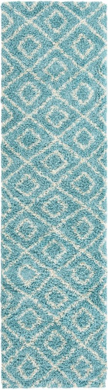 2' 7 x 10' Brock · Diamond Shag Rug, aqua