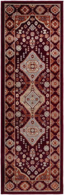2' x 6' Middlebury · Border Washable Rug, burgundy red