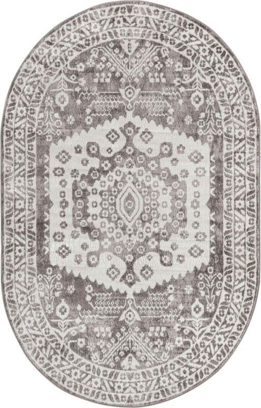 Swallow · Medallion rug, gray and ivory