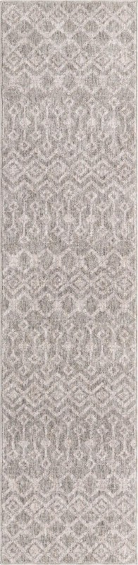 Harlan · Geometric trellis rug, gray and ivory