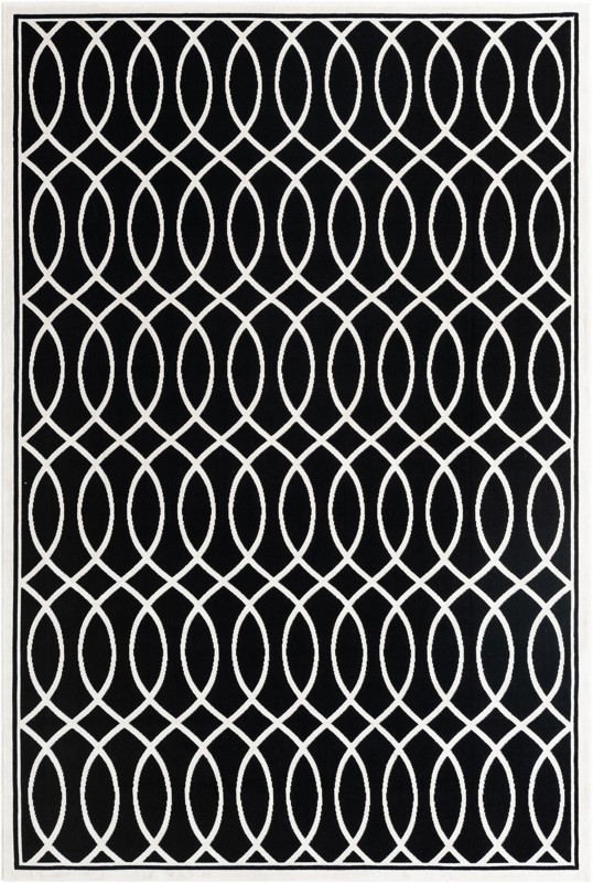 6' 4 x 9' Richfield · Lattice rug, black and white