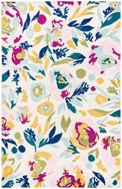 Millicent · Floral / botanical rug, white