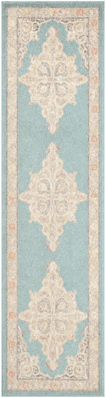 2' 7 x 10' Selby · Border rug, aqua