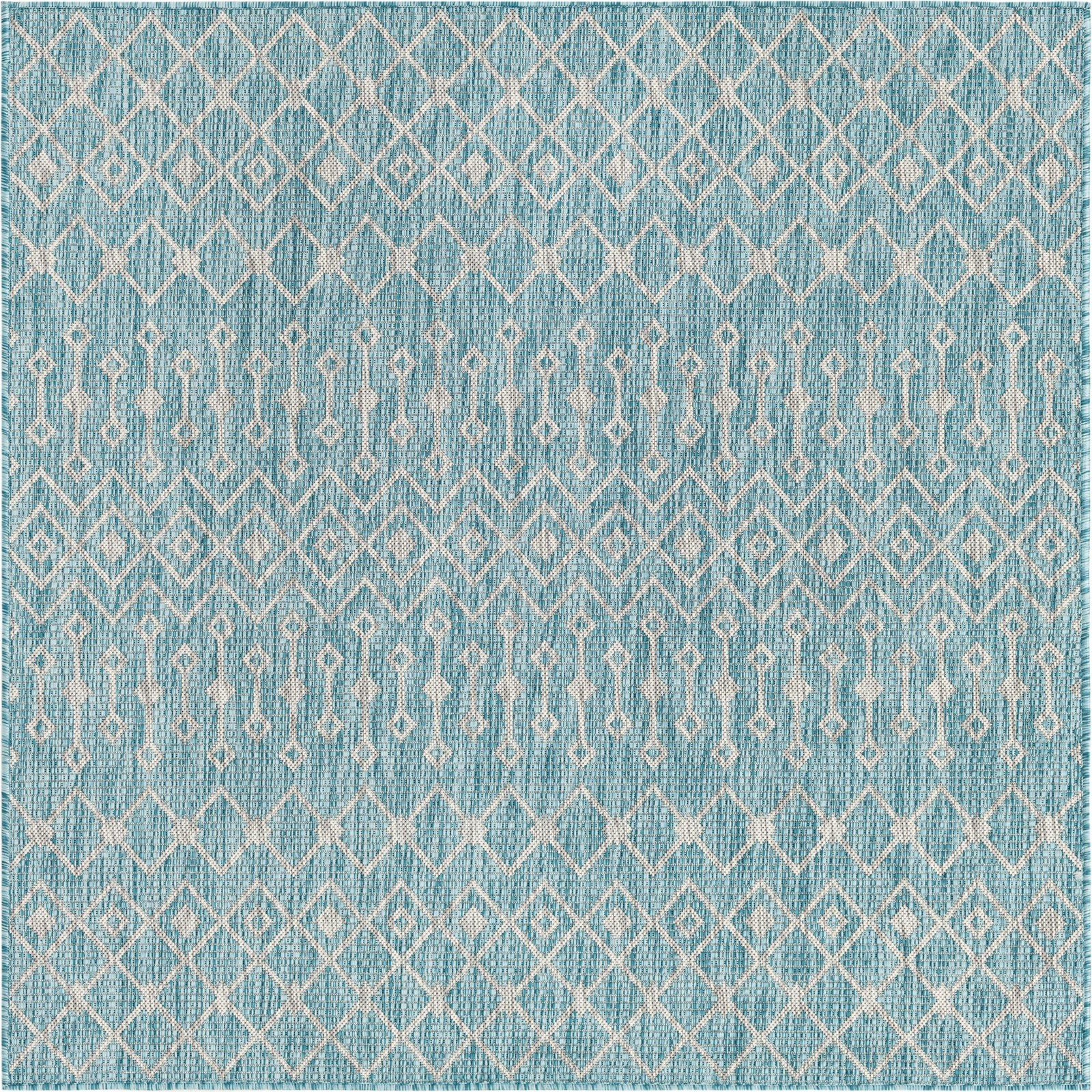 5' 3 x 5' 3 Kearney · Diamond Outdoor Rug, aqua