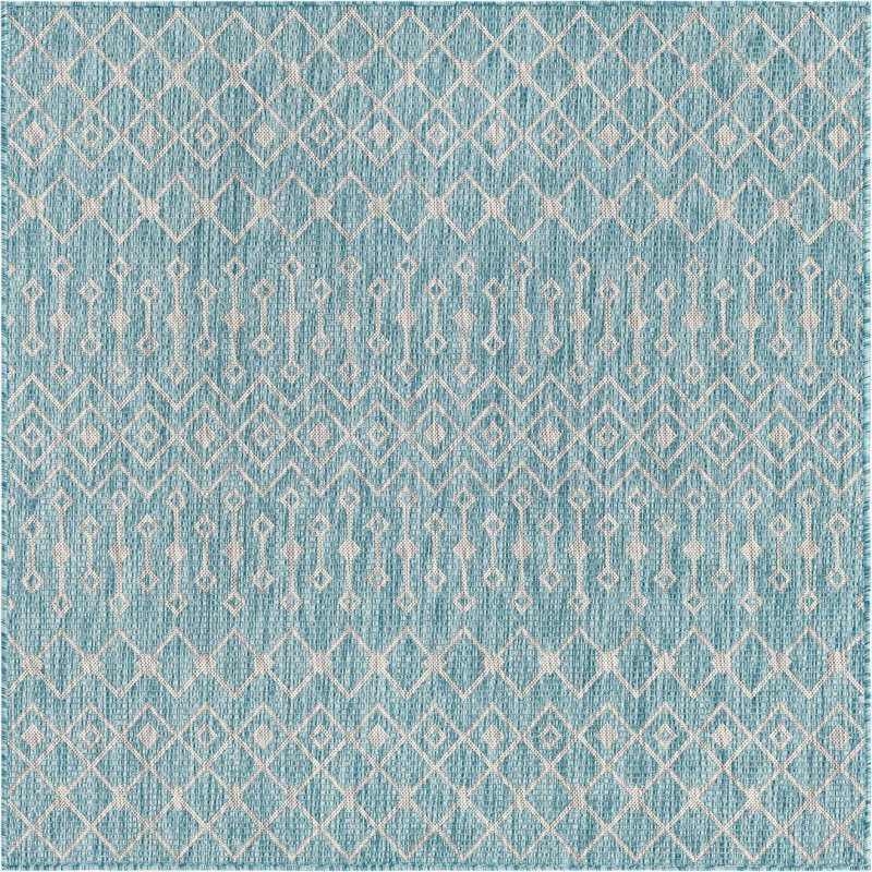 5' 3 x 5' 3 Kearney · Diamond Outdoor Rug, aqua